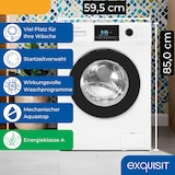 thumbnail of Exquisit Waschmaschine 9kg, Energieeffizienzklasse A, max. 1400 U/Min, Aquastop, Kurzprogramm, Startzeitvorwahl, 16 Waschprogramme, WA59214-340A weiss