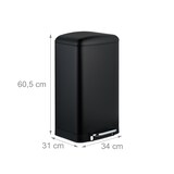 thumbnail of Relaxdays Mülleimer Küche, 30 L, Fingerabdruckschutz, entnehmbarer Inneneimer, Müllbeutel, Edelstahl Treteimer, schwarz