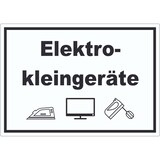 thumbnail of Elektrokleingeräte Mülltrennung Aufkleber Text Symbol Haushaltsgerät A9 (37x52mm)