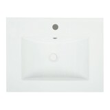 thumbnail of Waschbecken HWC-D16, Waschtisch Handwaschbecken Badezimmer Bad, Keramik eckig weiß ~ 61cm 30mm Kante