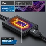 thumbnail of CSL Audio- & Video-Adapter VGA, USB Typ A zu HDMI, VGA zu HDMI Adapter, Konverter Kabel 1920x1080 Full HD 1080p