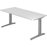 thumbnail of Schreibtisch C-Fuß 180x80cm Weiß/Silber