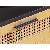 thumbnail of Sideboard 80x86,5x40 cm Kommode Schwarz mit Wiener Geflecht, Hoher Kommodenschrank Zeitlos, Standschrank Wohnzimmer mit 2 Türen und Schubladen,