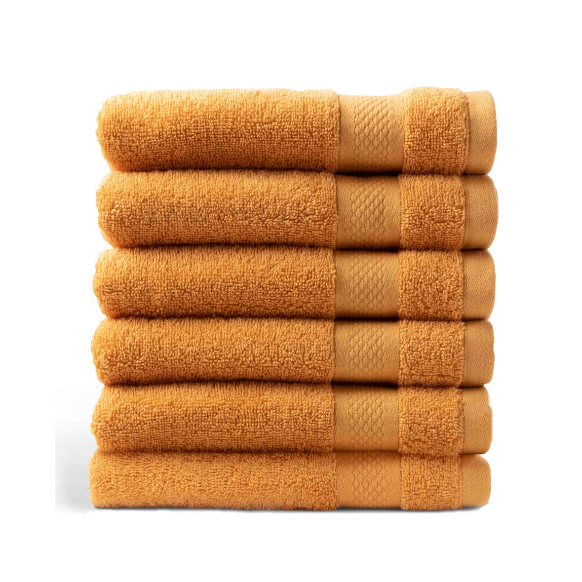 DoubleDry Handdoeken 6 st 50x100 cm - 100% katoen 500 g/m2 - okergeel