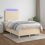 thumbnail of vidaXL Boxspringbett mit Matratze & LED Creme 120x190 cm Stoff