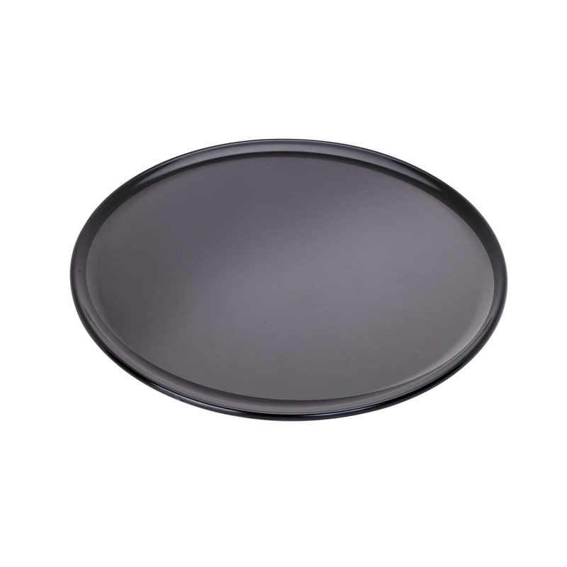 FHC - 12Pcs - Plateau/assiette noir pour pizza en aluminium anodisé   H8mm