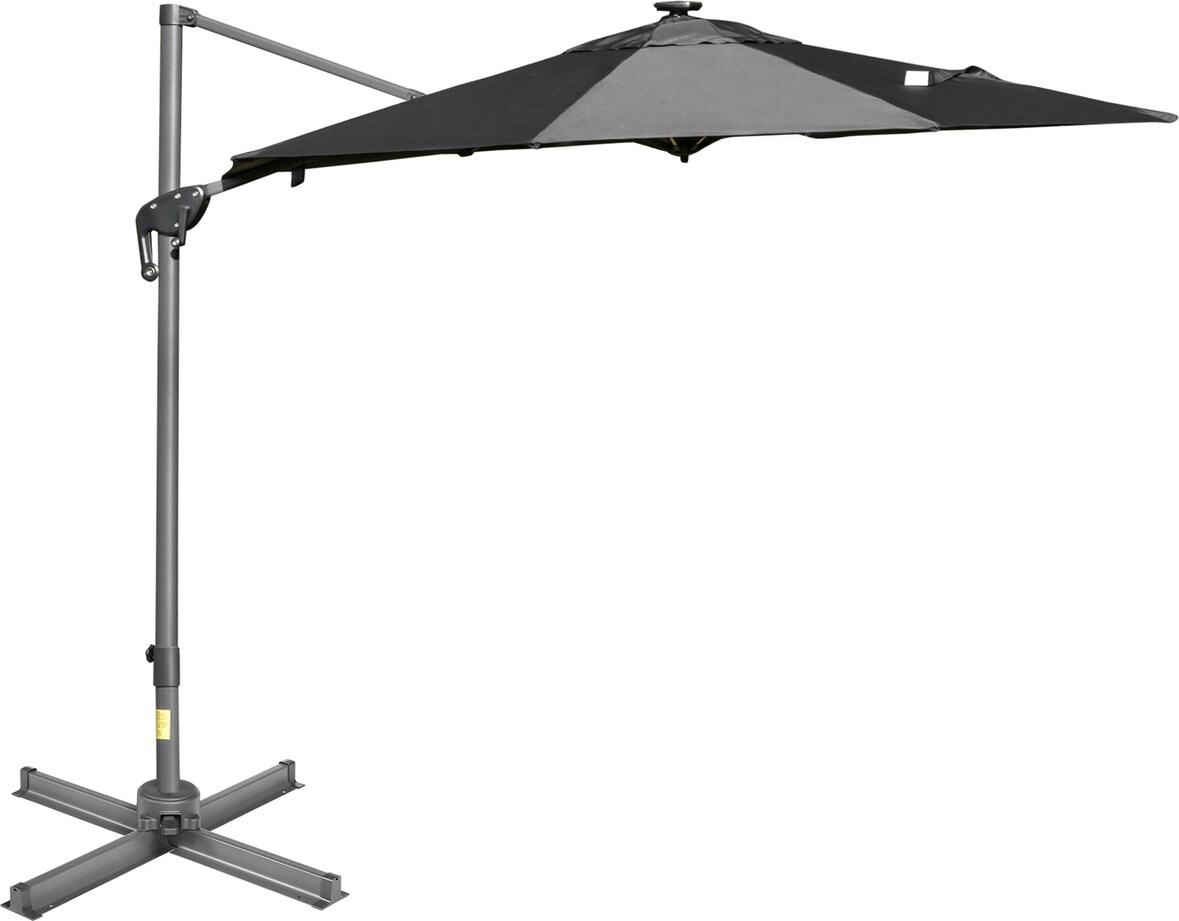 Outsunny Ombrellone a Braccio per Giardino Terrazza con Luci LED