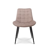 thumbnail of KOSMI - Lot de 2 chaises beiges style scandinave avec assise en tissu rembourré et pieds en métal noir