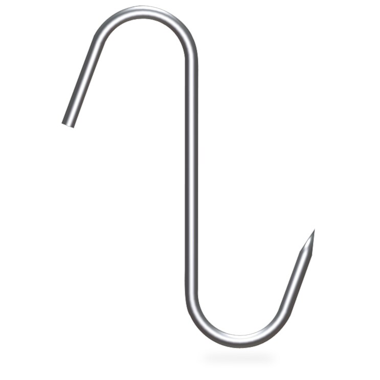 Crochet inox de boucher a tige modele esse en packs