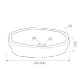 thumbnail of Lavabo Da Appoggio In Pietra Di Fiume Naturale Grigio - 70-90 x 34-45 x 15h