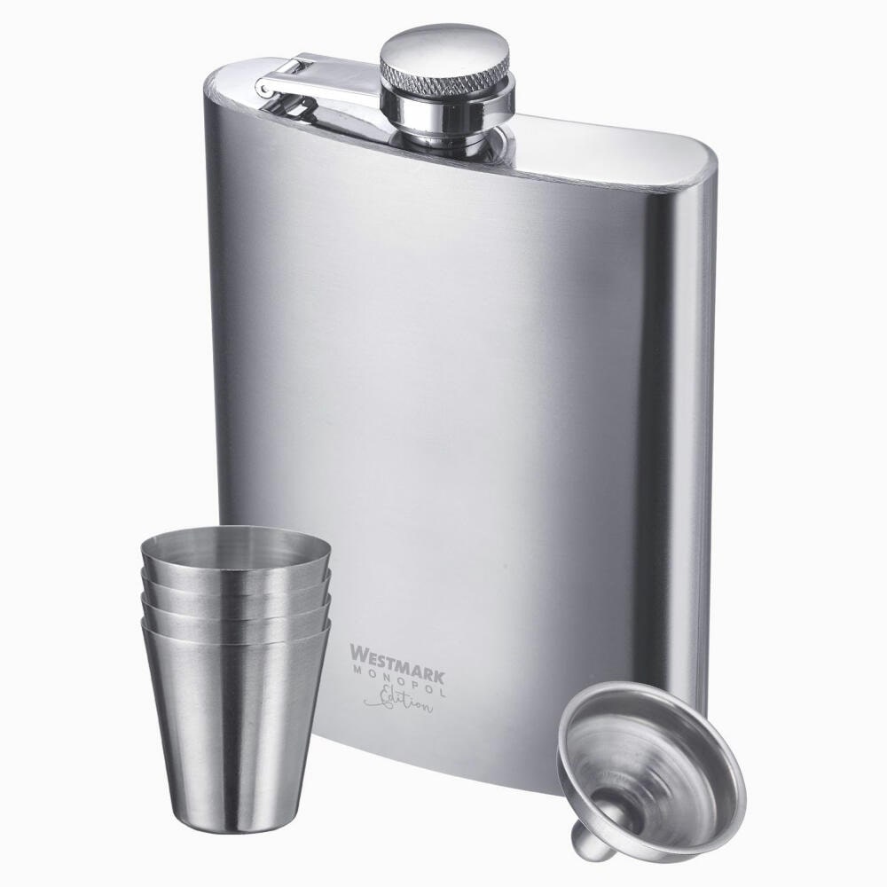 Westmark Flachmann mit Trichter, 236 ml Delano + 4 Mini-Becher, 30, 615633E6