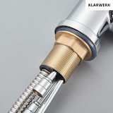 thumbnail of JANA | Torneira de cozinha extensível de aço inox premium cromado brilhante | Torneira gastro alta pressão 360° giratória 2 conexões