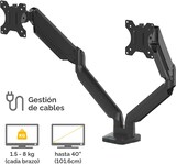 thumbnail of Fellowes Brazo para monitor doble Platinum Series con 2 puertos USB, tamaño máximo monitor 32", fijación de pinza o atornillado a la mesa