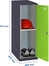 thumbnail of SimonRack Taquillas Vestuario Pequeña, 915x300x500 mm, Amario Metálico Pequeño, Incluye Bandeja, Antracita/Verde - Simonlocker
