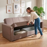 thumbnail of Divano Letto 3 Posti Con Contenitore Moderno Salvaspazio Con Meccanismo Click-Clack E Imbottitura A Molle Design Moderno 214 x 80 x 87 Cm Grigio