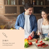 thumbnail of Aufschnittbox mit Deckel 1,6 Liter 2er Set Glas Bambus hitzebeständig Transparent