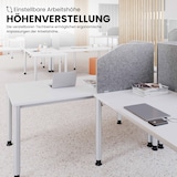 thumbnail of bümö höhenverstellbarer Schreibtisch H-Serie 180x80 cm in Buche, Gestell in Silber - großer PC Tisch für's Büro manuell höhenverstellbar,