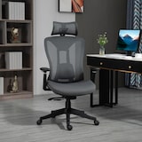 thumbnail of Ergonomischer Bürostuhl Schreibtischstuhl 70x66x128 cm mit Liegefunktion 135 Grad Kopfstütze Lendenstütze verstellbar Grau