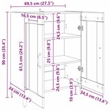 thumbnail of vidaXL Sideboard Schwarz Eichen-Optik 69,5 x 34 x 90 cm Holzwerkstoff