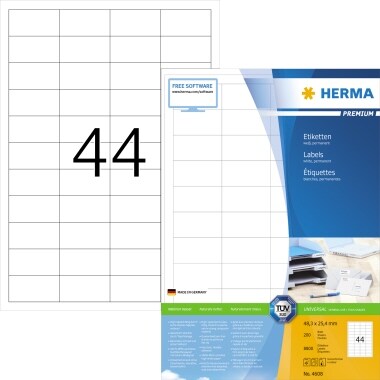 HERMA Etikett Premium 4608 48,3x25,4mm weiß 8.800 St./Pack.