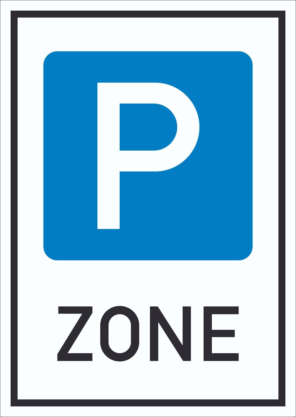 Parkzone Schild A2 Rückseite selbstklebend