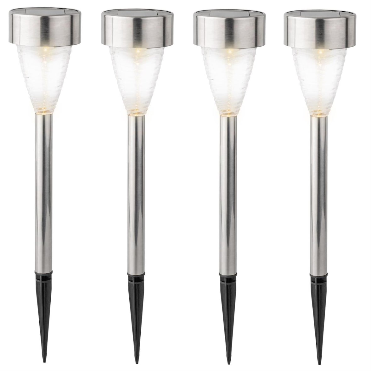 LED Solar Wegleuchten Erdspieß Edelstahl Garten Balkon 4er Set