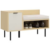 thumbnail of Banco Sapateira Sapateira de Entrada com Almofada Porta e Prateleira para Sapatos com Assento 80x35x47 cm Madeira