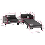 thumbnail of tectake Conjunto Rattan com estrutura de alumínio Bellaria  cinzento - 404796