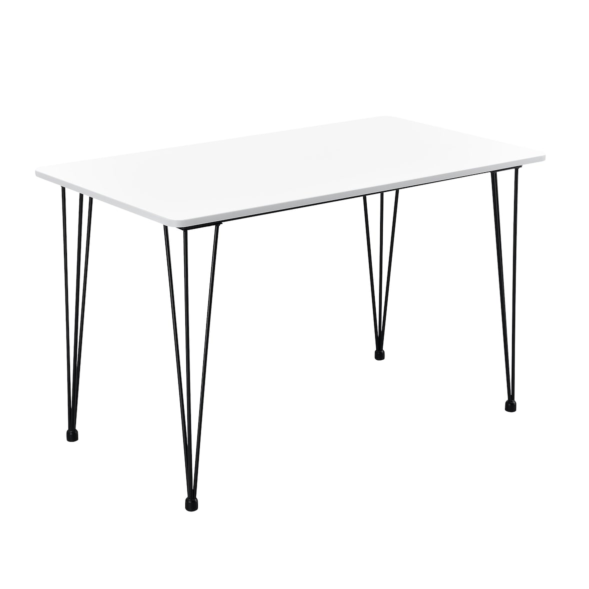 Helloshop26 - Ess-/Küchen-/Wohnzimmertisch für 4 Personen MDF-Platte Haarnadelbeine aus Stahl 120 x 70 x 75 cm schwarz-weiß 03_0004275