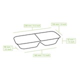 thumbnail of BIOZOYG 25 Stück Einwegteller Menüschale 24x15cm, Palmblatt Geschirr, Palmblatt Teller, rechteckige Menüteller mit 2 Kammern, biologisch abbaubar