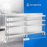 thumbnail of Royal Catering - Royal Catering Meuble bar comptoir - inox - 200 x 30 x 105 cm Comptoir de bar Plan de travail professionnel Table de travail en