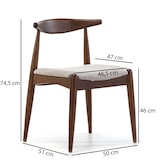 thumbnail of Pack 2 sillas Corzo Color Nogal, Madera Maciza, 52,5 cm (Largo) 50 cm (Profundo) 74,5 cm (Alto)