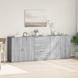 thumbnail of vidaXL Sideboards 3 Stk. Grau Sonoma Holzwerkstoff