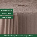 thumbnail of 2 x Rollenwellpappe (0,8 x 70 m) Wellkarton Füllmaterial Polster Schutz Rollwellpappe BB-Verpackungen