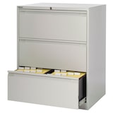 thumbnail of BISLEY Hängeregistraturschrank mit Schloss aus Metall in lichtgrau, 3 Schubladen, doppelbahnig - Hängeregisterschrank abschließbar, Hängeregistratur