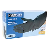 thumbnail of Nitrilhandschuhe puderfrei 100 Stück Safe Light Schwarz M 24 cm