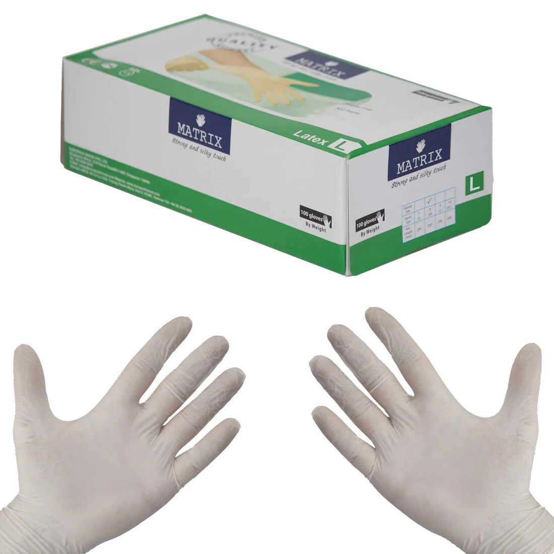 DayBays 500 Stk. Latex Einweghandschuhe Größe M Weiß Puderfrei