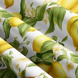 thumbnail of Baumwolle Renforce Bettwäsche Set 2 teilig 135x200 cm Baumwolle Mediterranes Zitronen Motiv Weiß Gelb Grün mit Reißverschluss