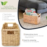 thumbnail of HMF Aufbewahrungskorb geflochten aus Wasserhyazinthe, Korb mit Holzgriffen zur Aufbewahrung für Badezimmer, Wohnzimmer, Küche, 37 x 22 x 20 cm, Natur