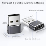 thumbnail of USB auf USB C Adapter für iPhone Typ C Buchse zu USBA Stecker Ladegerät Netzteil für iPad 10 Mini 7 Air 6,Apple Watch 8 9 10 11,Samsung S25