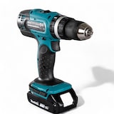 thumbnail of Trapano avvitatore percussione 18v 2 velocità 2 batterie litio 1,5ah rapido ergonomico con mandrino autoserrante e coppia 30nm per legno e metallo