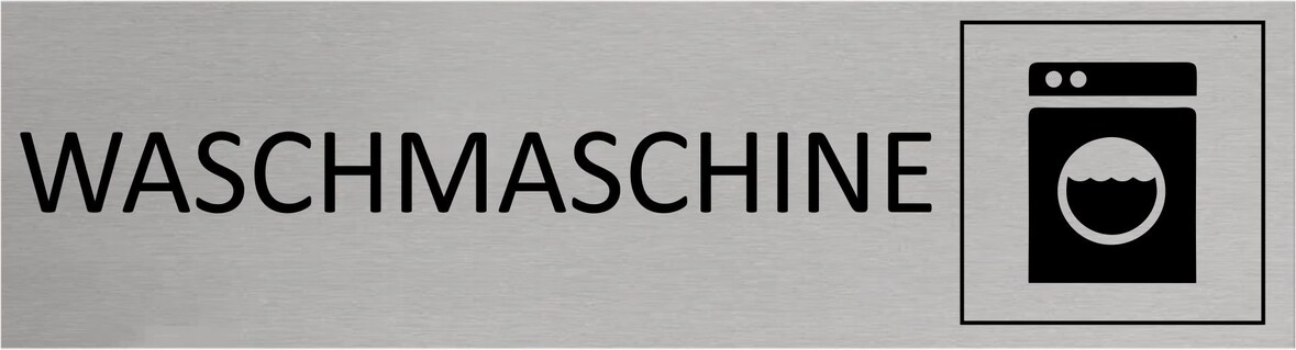 CombiCraft Aluminium Türschild Waschmaschine 165x45mm mit 3M-Tape