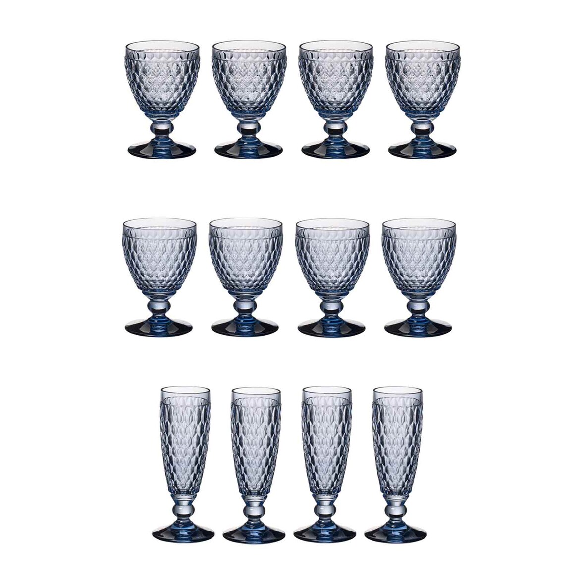 Villeroy & Boch Boston Coloured Weißwein- & Sektgläser Set 12er Set blau