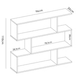thumbnail of Dmora Buchhandlung Hampton, Niedriges doppelseitiges Bücherregal, Regal mit drei Fächern, Modernes Büroregal, 110x24h97 cm, Eiche