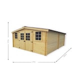 thumbnail of HABRITA abri madriers massifs 18.27 m² bois naturel ba4050.02n