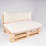 thumbnail of Sofá de paletes com almofadas, pinho novo, Poliéster 180 gr, Cor Bege, 120x80x7