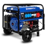 thumbnail of EBERTH 5500 W Notstromaggregat, 13 PS Benzin, E-Start, 3-phasig, AVR, 400 V, 230 V, 12 V, Fahrwerk, Ölschutz