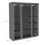 thumbnail of Helloshop26 - Armoire de rangement XXL penderie dressing en tissu non-tissé 175 x 150 x 45 cm gris 12_0002301