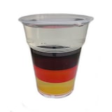 thumbnail of 200x PP-Trinkbecher Einweg  schwarz-rot-gold 350ml 0,3 l Füllstrich Ø 95mm