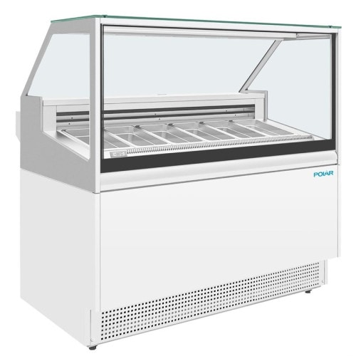 Vitrine à glace professionnelle Polar - 6 bacs GN 1/3 - Série U 149L